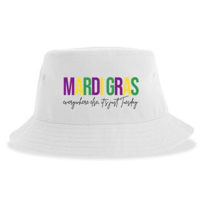 Mardi Gras Everywhere Else Its Just Tuesday Sustainable Bucket Hat