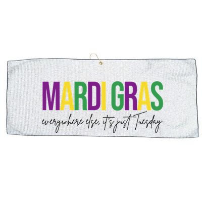 Mardi Gras Everywhere Else Its Just Tuesday Large Microfiber Waffle Golf Towel
