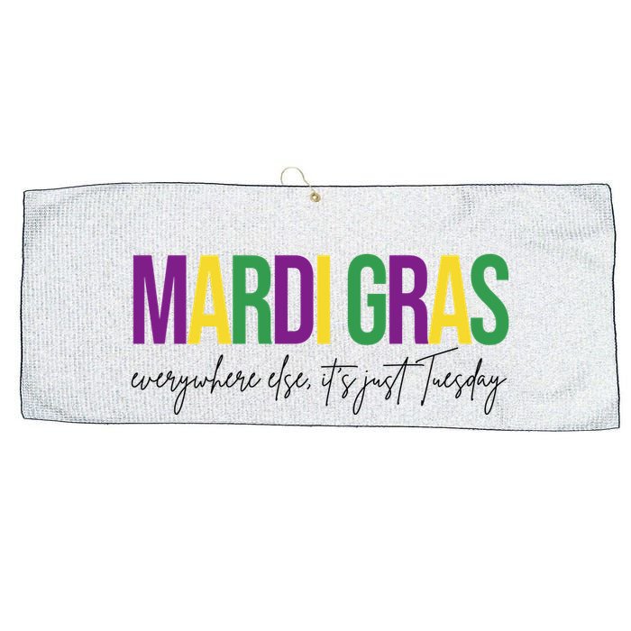 Mardi Gras Everywhere Else Its Just Tuesday Large Microfiber Waffle Golf Towel