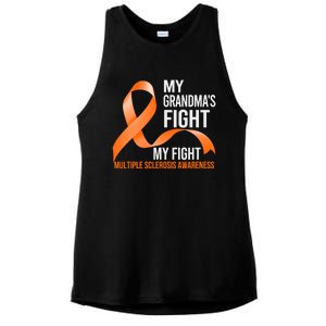 My Grandma's Fight My Fight Multiple Sclerosis Ms Warrior Cute Gift Ladies PosiCharge Tri-Blend Wicking Tank