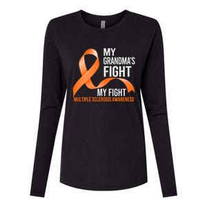 My Grandma's Fight My Fight Multiple Sclerosis Ms Warrior Cute Gift Womens Cotton Relaxed Long Sleeve T-Shirt