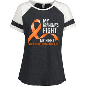 My Grandma's Fight My Fight Multiple Sclerosis Ms Warrior Cute Gift Enza Ladies Jersey Colorblock Tee