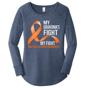 My Grandma's Fight My Fight Multiple Sclerosis Ms Warrior Cute Gift Women's Perfect Tri Tunic Long Sleeve Shirt