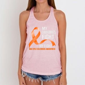 My Grandma's Fight My Fight Multiple Sclerosis Ms Warrior Cute Gift Women's Knotted Racerback Tank