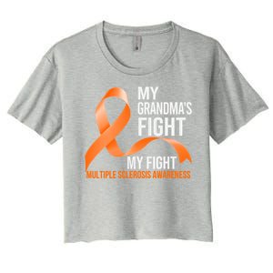 My Grandma's Fight My Fight Multiple Sclerosis Ms Warrior Cute Gift Women's Crop Top Tee