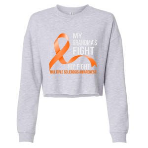 My Grandma's Fight My Fight Multiple Sclerosis Ms Warrior Cute Gift Cropped Pullover Crew