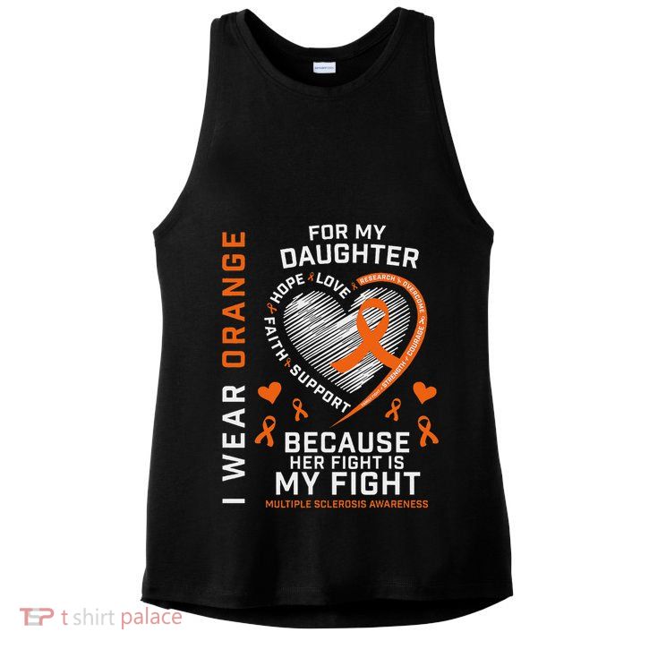 Ms Gifts Fight Daughter Multiple Sclerosis Awareness Ladies PosiCharge Tri-Blend Wicking Tank