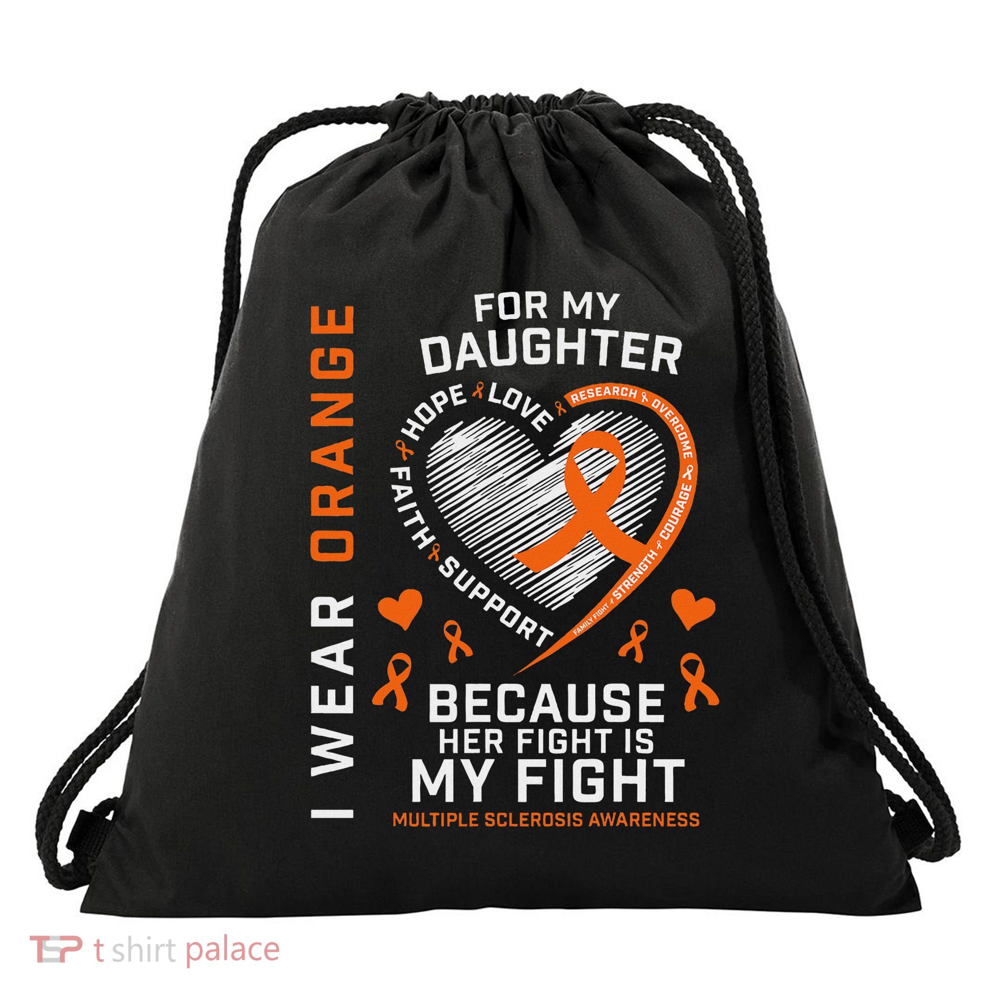 Ms Gifts Fight Daughter Multiple Sclerosis Awareness Drawstring Bag