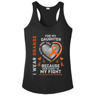 Ms Gifts Fight Daughter Multiple Sclerosis Awareness Ladies PosiCharge Competitor Racerback Tank