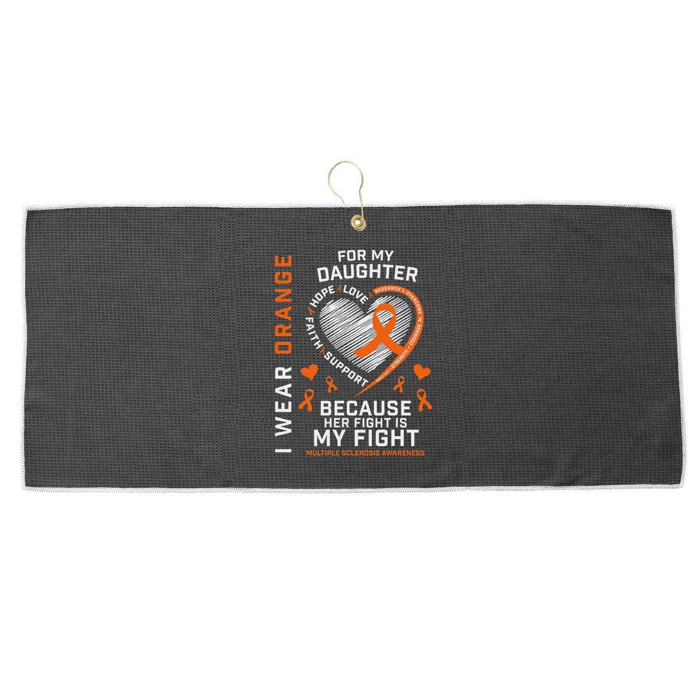 Ms Gifts Fight Daughter Multiple Sclerosis Awareness Large Microfiber Waffle Golf Towel
