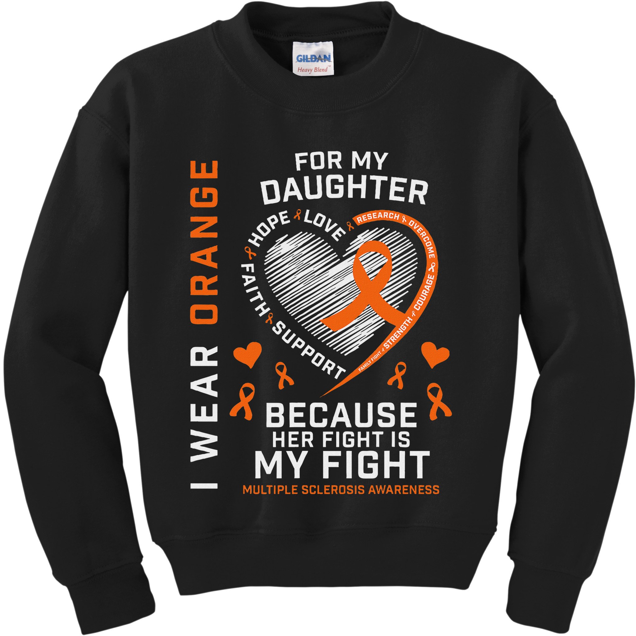 Ms Gifts Fight Daughter Multiple Sclerosis Awareness Kids Sweatshirt