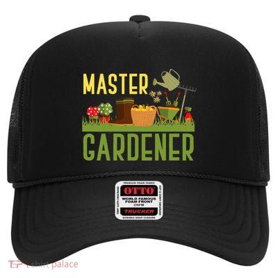 Master Gardener Funny Garden Gift Gardening High Crown Mesh Back Trucker Hat