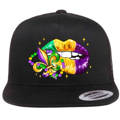 Mardi Gras Festive Lips Flatbill Hat