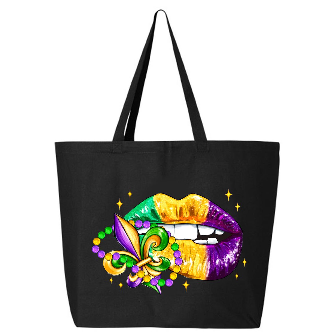 Mardi Gras Festive Lips 25L Jumbo Tote