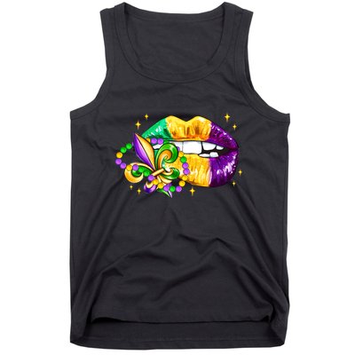 Mardi Gras Festive Lips Tank Top