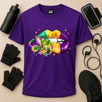 Mardi Gras Festive Lips Cooling Performance Crew T-Shirt