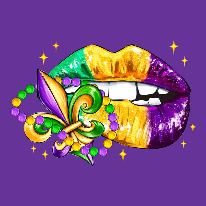 Mardi Gras Festive Lips Cooling Performance Crew T-Shirt