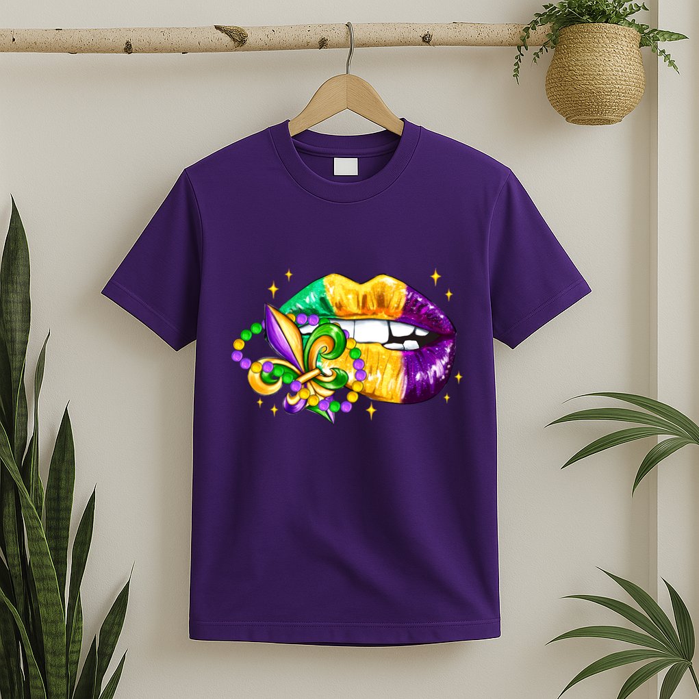 Mardi Gras Festive Lips T-Shirt