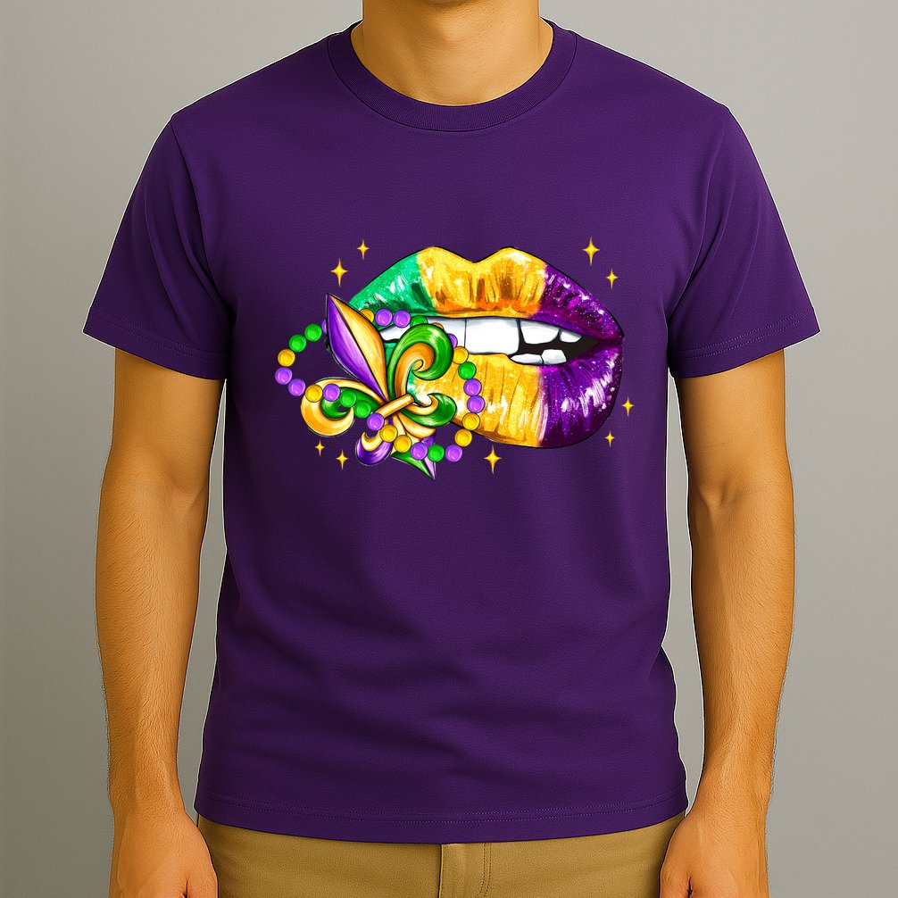 Mardi Gras Festive Lips T-Shirt