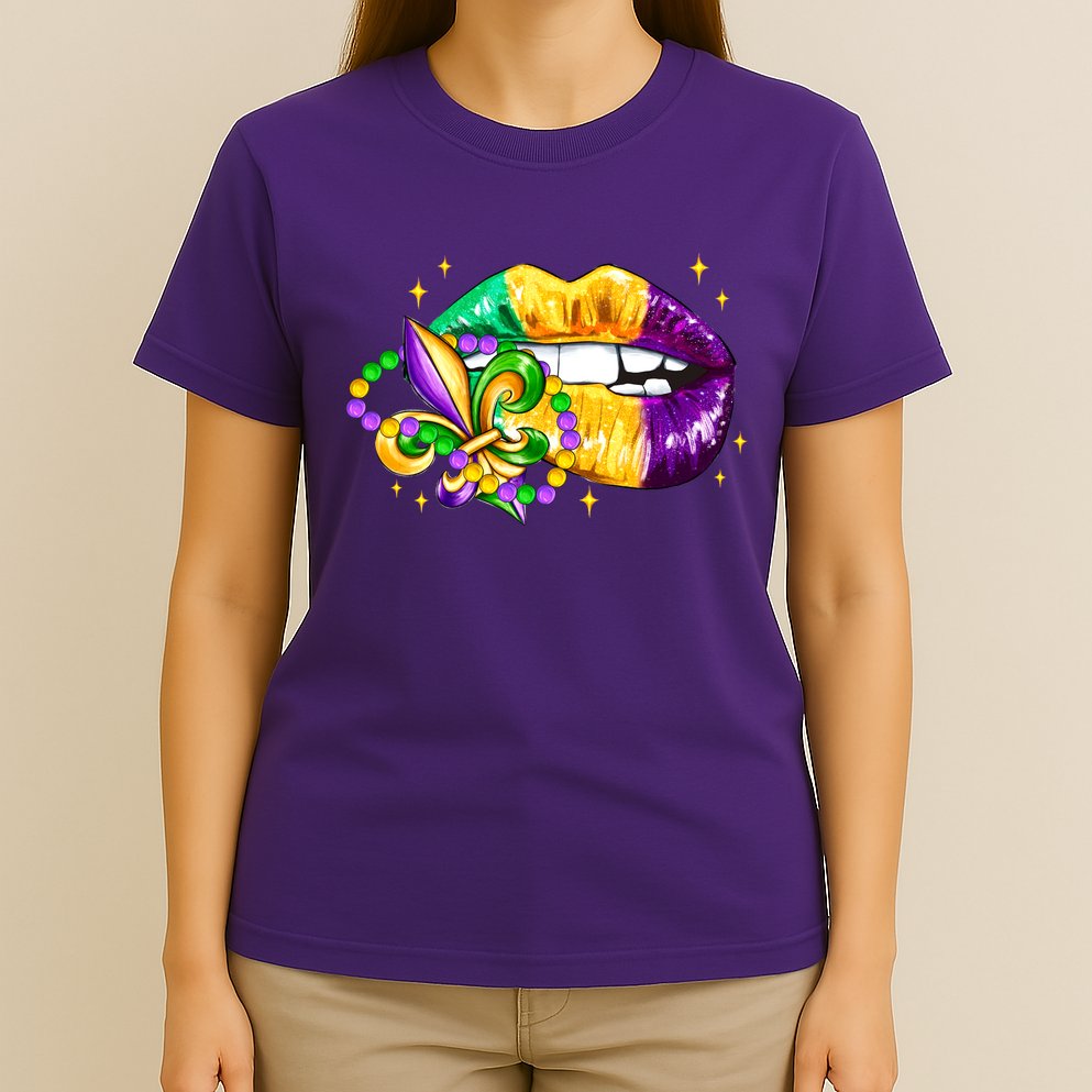 Mardi Gras Festive Lips T-Shirt
