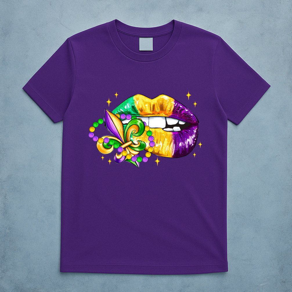 Mardi Gras Festive Lips T-Shirt
