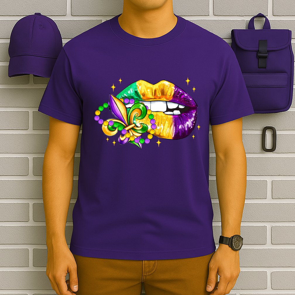 Mardi Gras Festive Lips T-Shirt