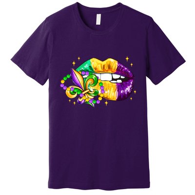 Mardi Gras Festive Lips Premium T-Shirt