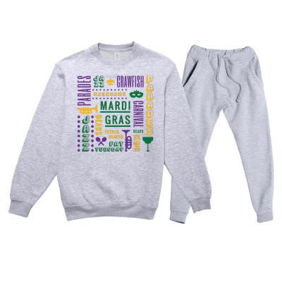 Mari Gras Festive Parade Premium Crewneck Sweatsuit Set