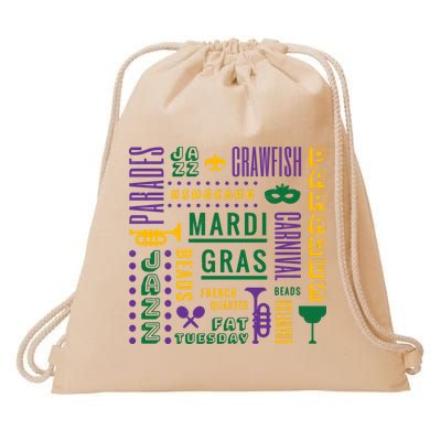 Mari Gras Festive Parade Drawstring Bag