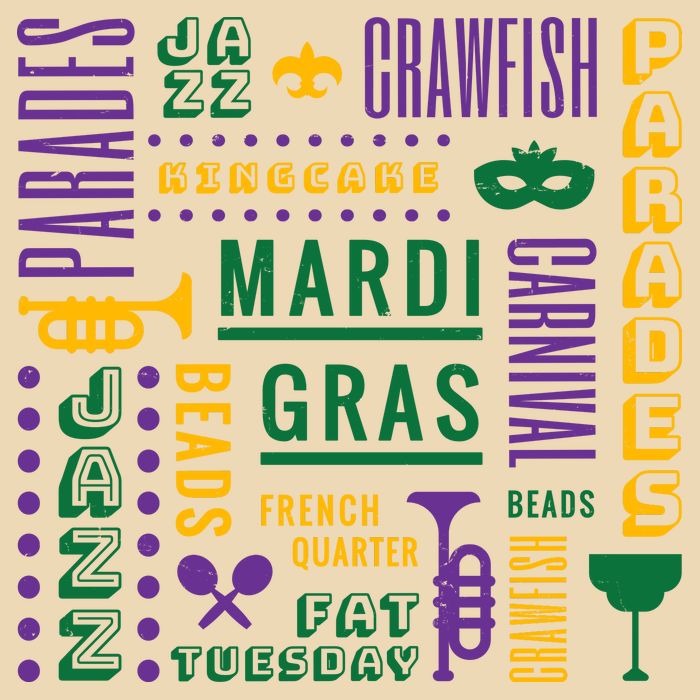 Mari Gras Festive Parade Drawstring Bag