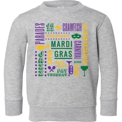 Mari Gras Festive Parade Toddler Sweatshirt