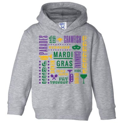 Mari Gras Festive Parade Toddler Hoodie