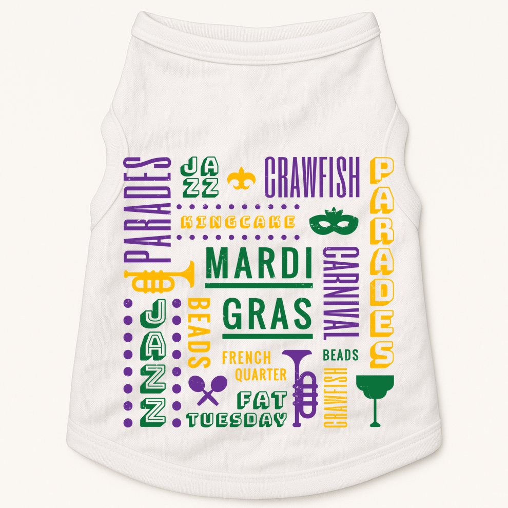Mari Gras Festive Parade Doggie Tank