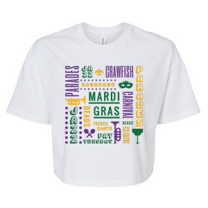 Mari Gras Festive Parade Bella+Canvas Jersey Crop Tee