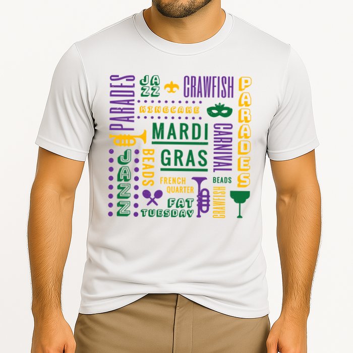 Mari Gras Festive Parade Cooling Performance Crew T-Shirt