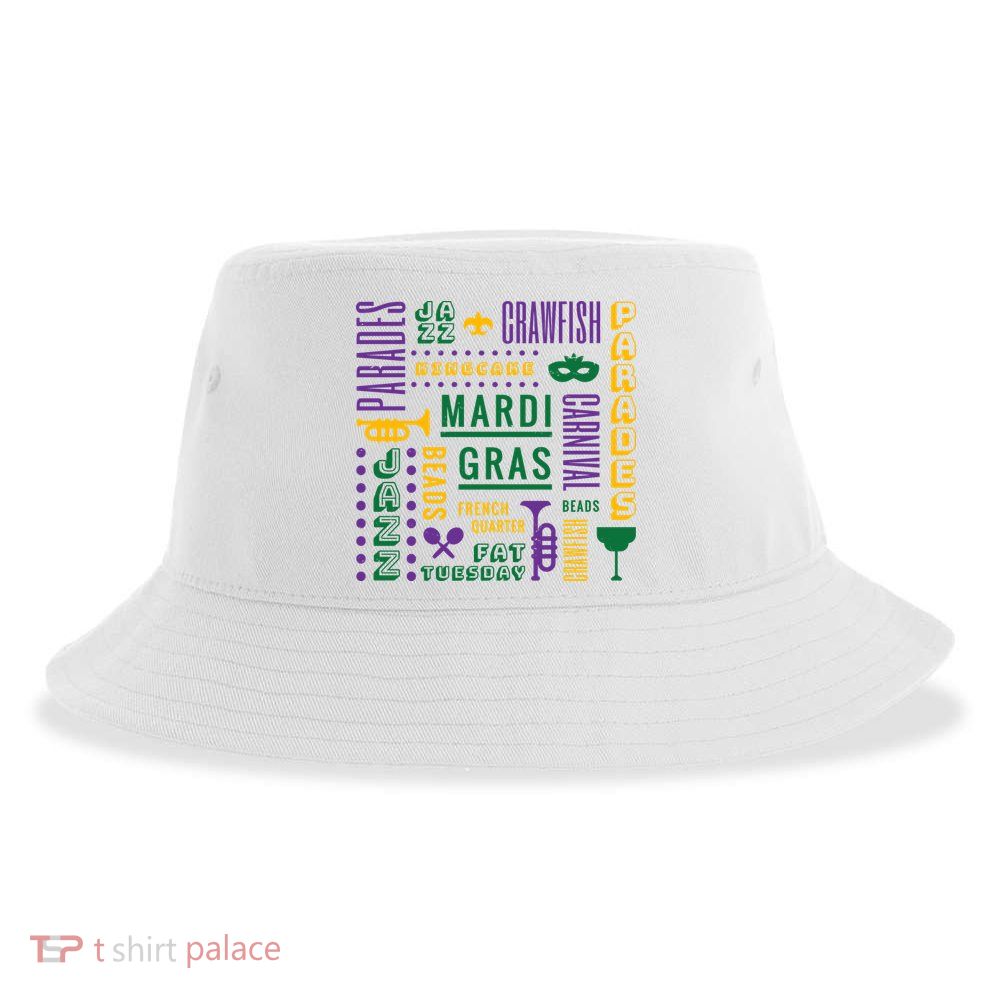 Mari Gras Festive Parade Sustainable Bucket Hat