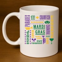 Mari Gras Festive Parade 11oz C Handle Ceramic Mug