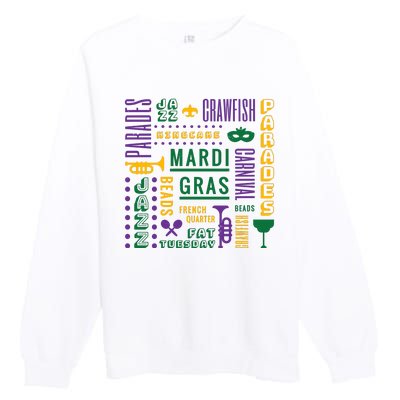 Mari Gras Festive Parade Premium Crewneck Sweatshirt