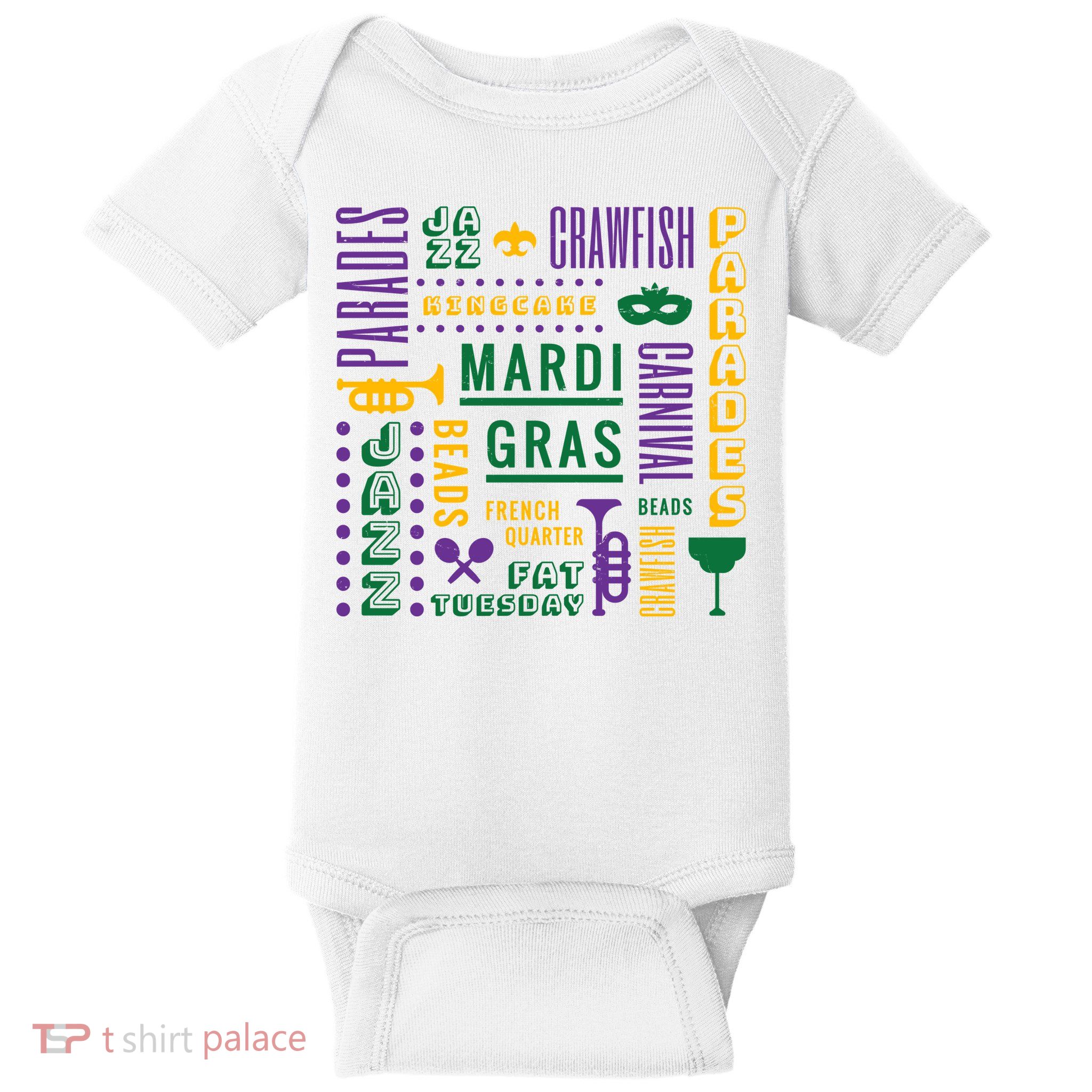 Mari Gras Festive Parade Baby Bodysuit