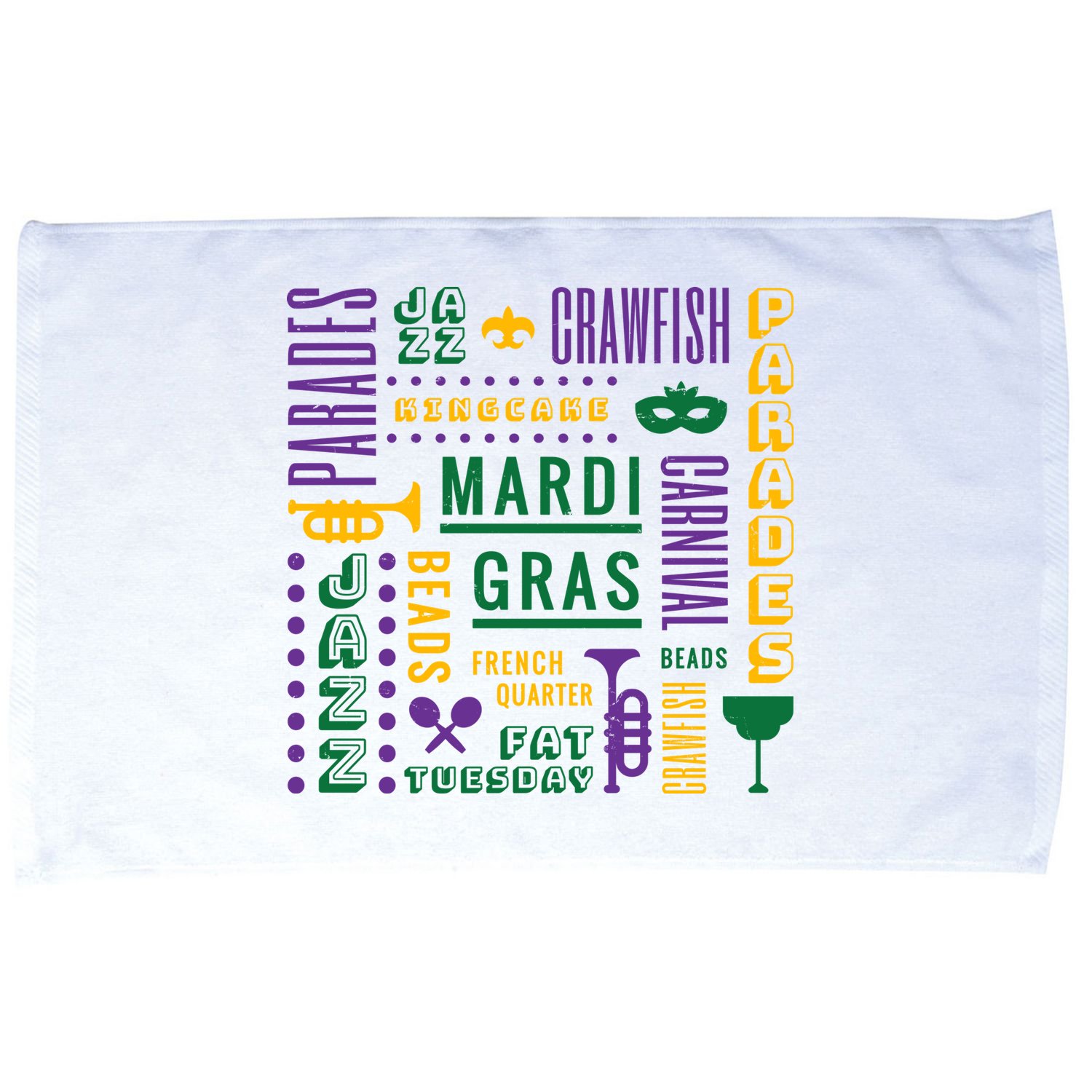 Mari Gras Festive Parade Microfiber Hand Towel