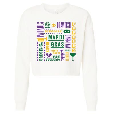 Mari Gras Festive Parade Cropped Pullover Crew