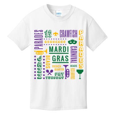 Mari Gras Festive Parade Kids T-Shirt