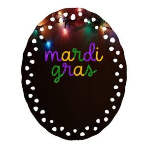 Mardi Gras Funny Mardi Gras Party Ceramic Oval Ornament