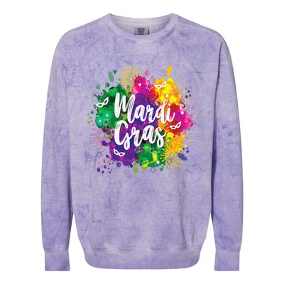 Mardi Gras Fat Tuesday New Orleans Mobile Carnival Parade Colorblast Crewneck Sweatshirt