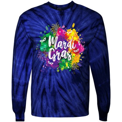 Mardi Gras Fat Tuesday New Orleans Mobile Carnival Parade Tie-Dye Long Sleeve Shirt