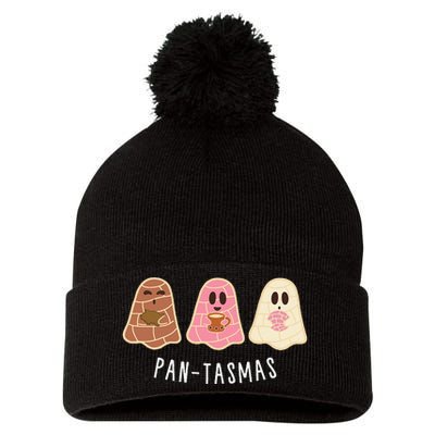 Mexican Ghost Friendship Conchas Halloween Pom Pom 12in Knit Beanie