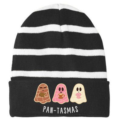 Mexican Ghost Friendship Conchas Halloween Striped Beanie with Solid Band