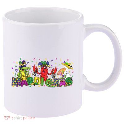 Mardi Gras Flower De Luce Mardi Gras Trip 11oz C Handle Ceramic Mug