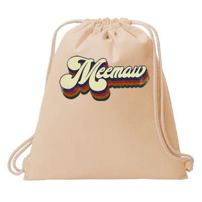 Meemaw Gifts For Grandma Retro Vintage MotherS Day Meemaw Drawstring Bag