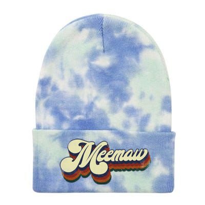 Meemaw Gifts For Grandma Retro Vintage MotherS Day Meemaw Tie Dye 12in Knit Beanie